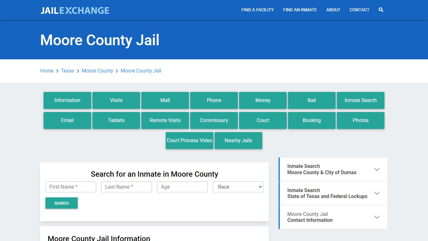 Moore County Jail Roster Lookup, TX, Inmate Search